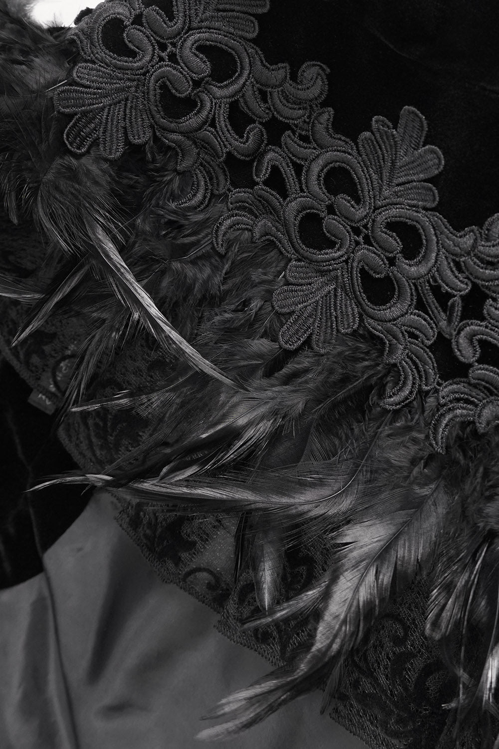 vampire goth feathered coat