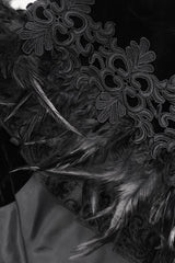 vampire goth feathered coat