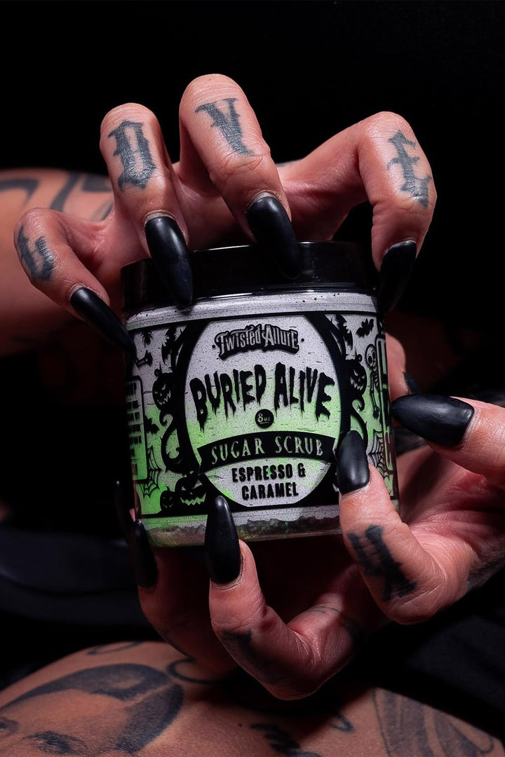 twisted allure zombie themed sugar scrub for bath and body