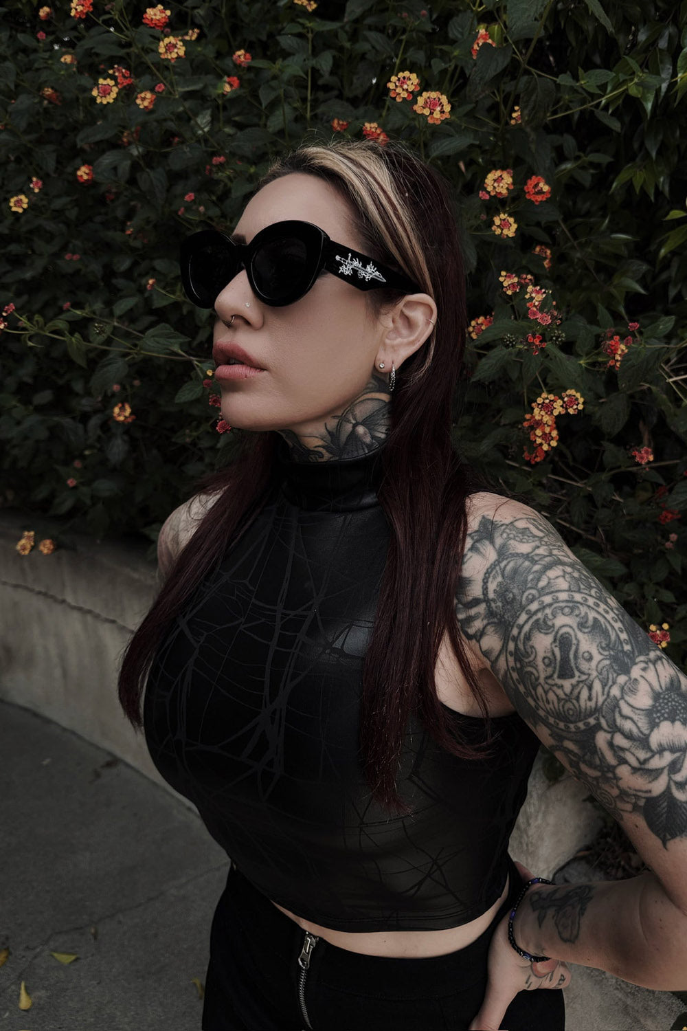 XL size large round sunglasses  by the pretty cult 