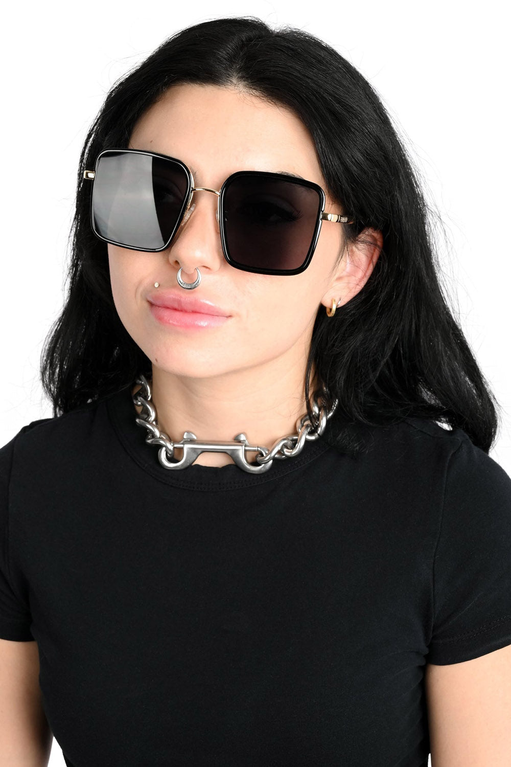 UV-protected oversized square sunglasses