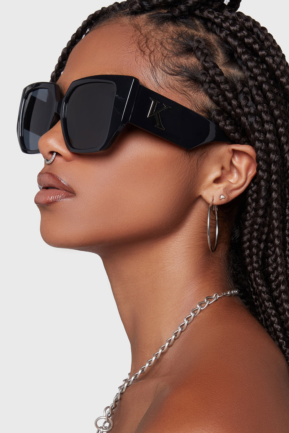 black oversized gothic sunglasses by killstar