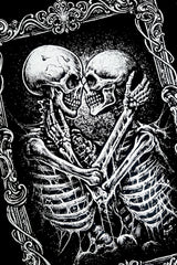 dark spooky romantic goth black cotton skeleton sweatshirt
