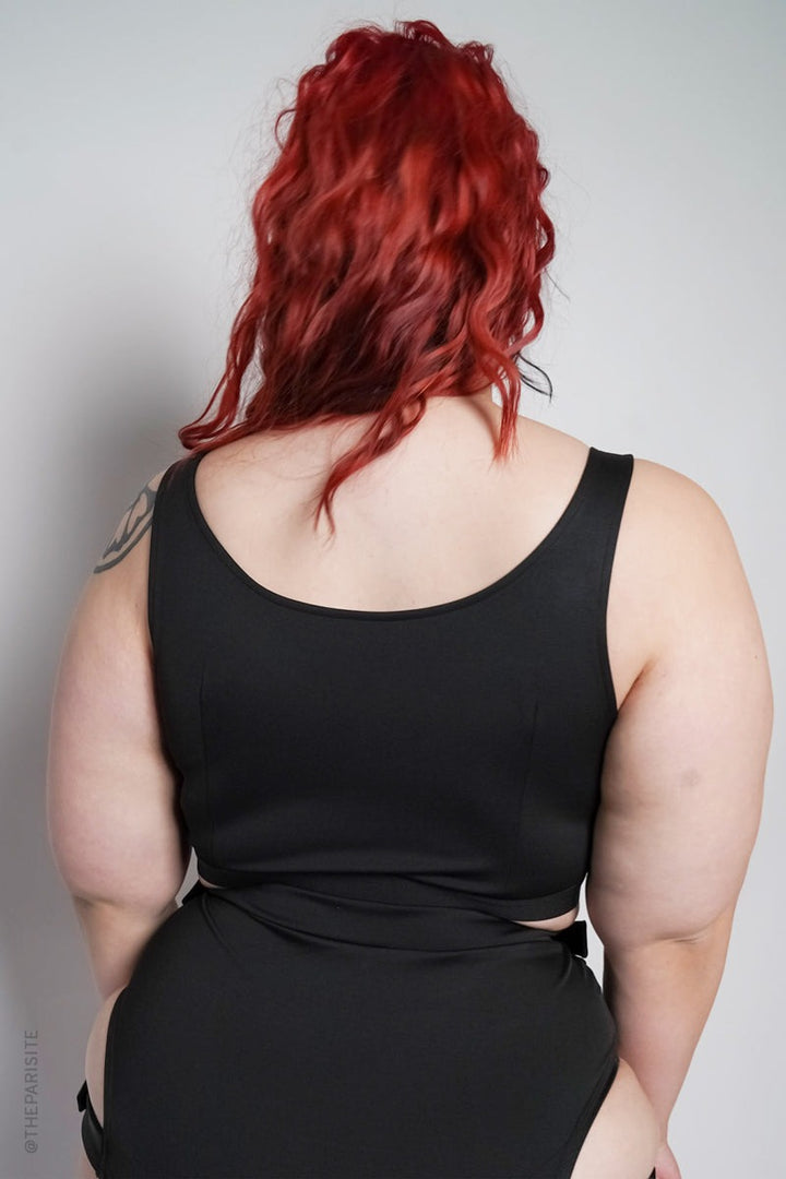 black punk rock plus size bikini 