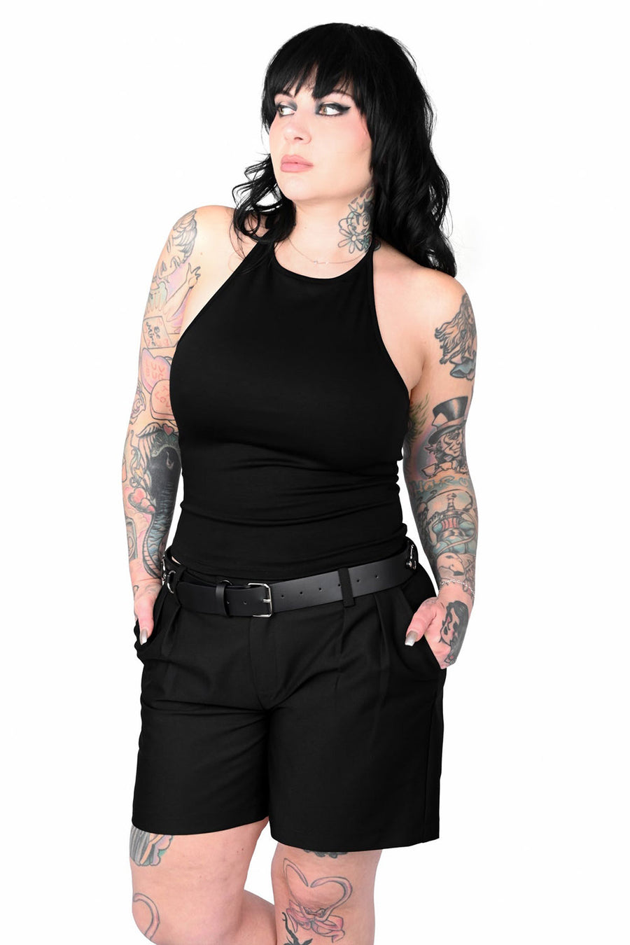 womens black halter top