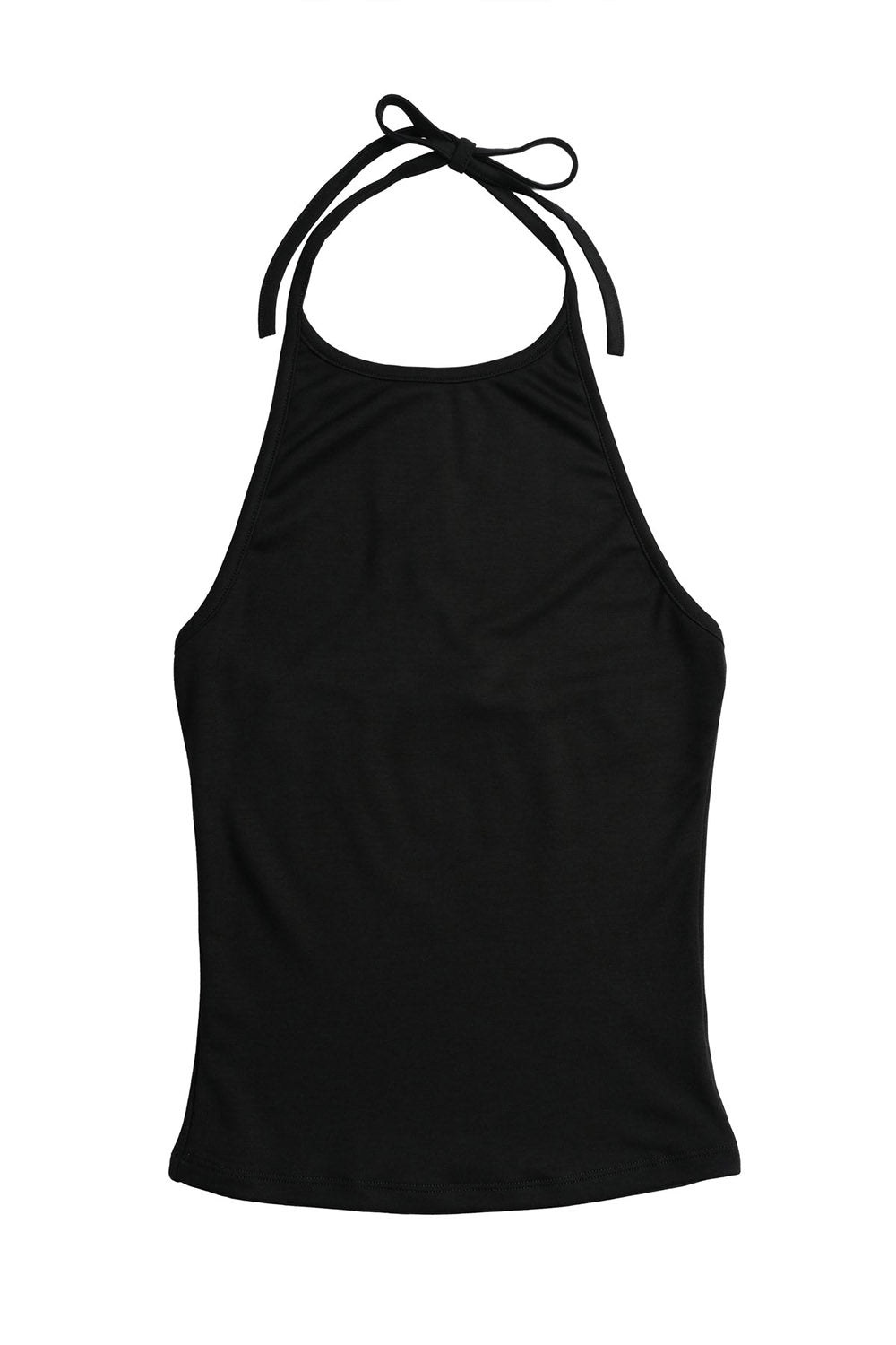 punk stretchy black halter top