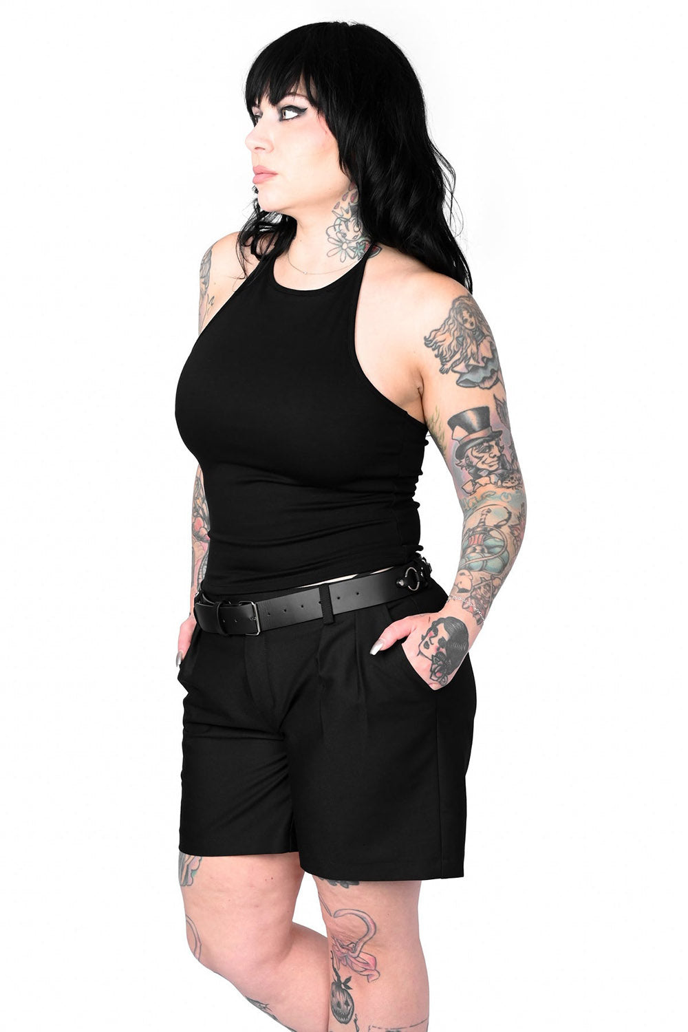 modal black halter top