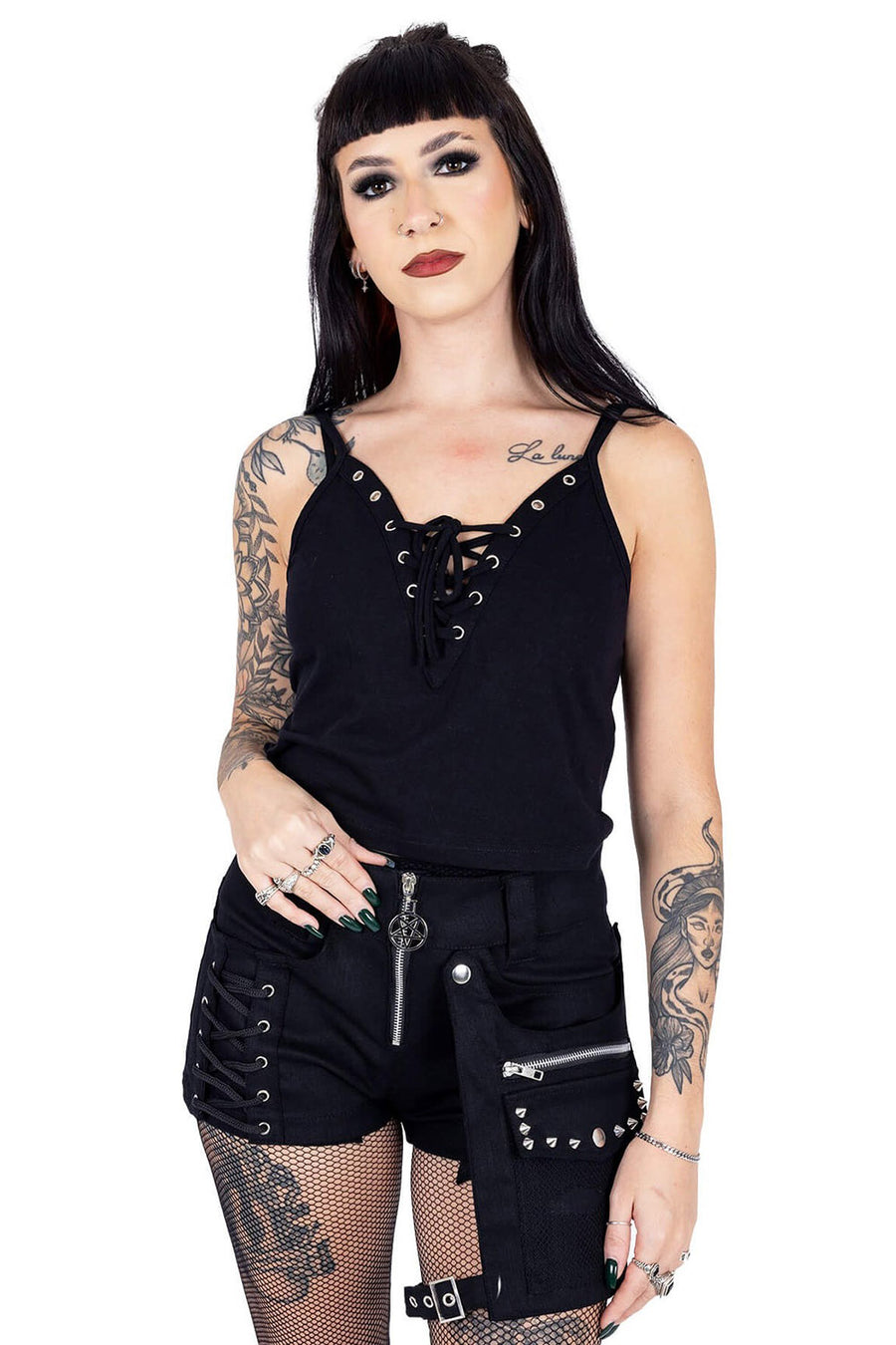 womens lace up gothic shirt