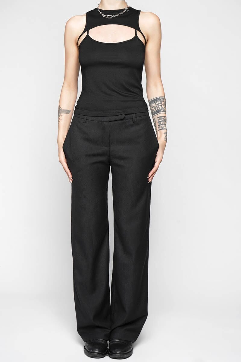 grunge tank top with attached sleeveless bolero 