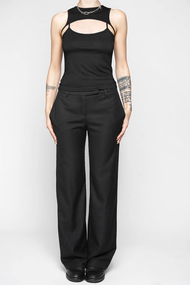 grunge tank top with attached sleeveless bolero 