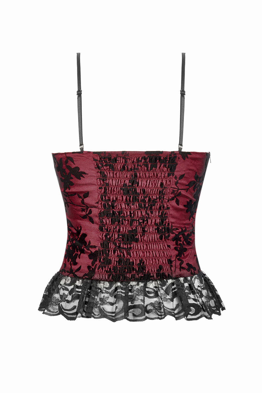 lace hem smocked top