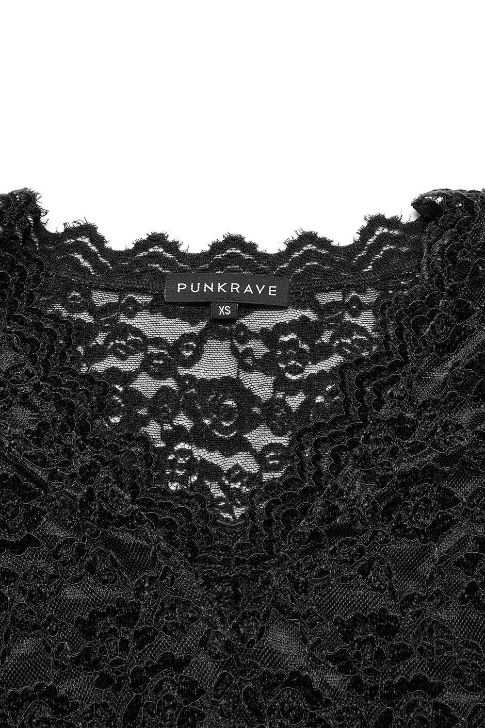 romantic gothic sheer sheer lace top with long flared sleeves