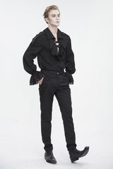 mens ruffled collar vampire top 