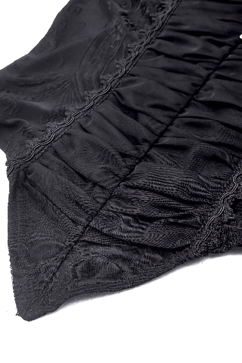 elegant ruched romantic goth ruffle bell sleeve top