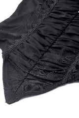 elegant ruched romantic goth ruffle bell sleeve top