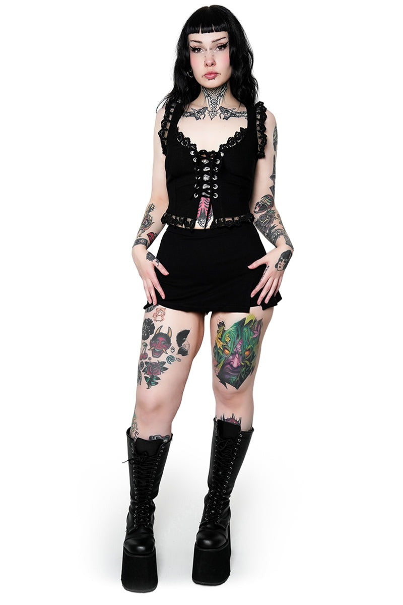 ruffle corset top