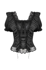 puff sleeve lace ruffled blouse by dark in love