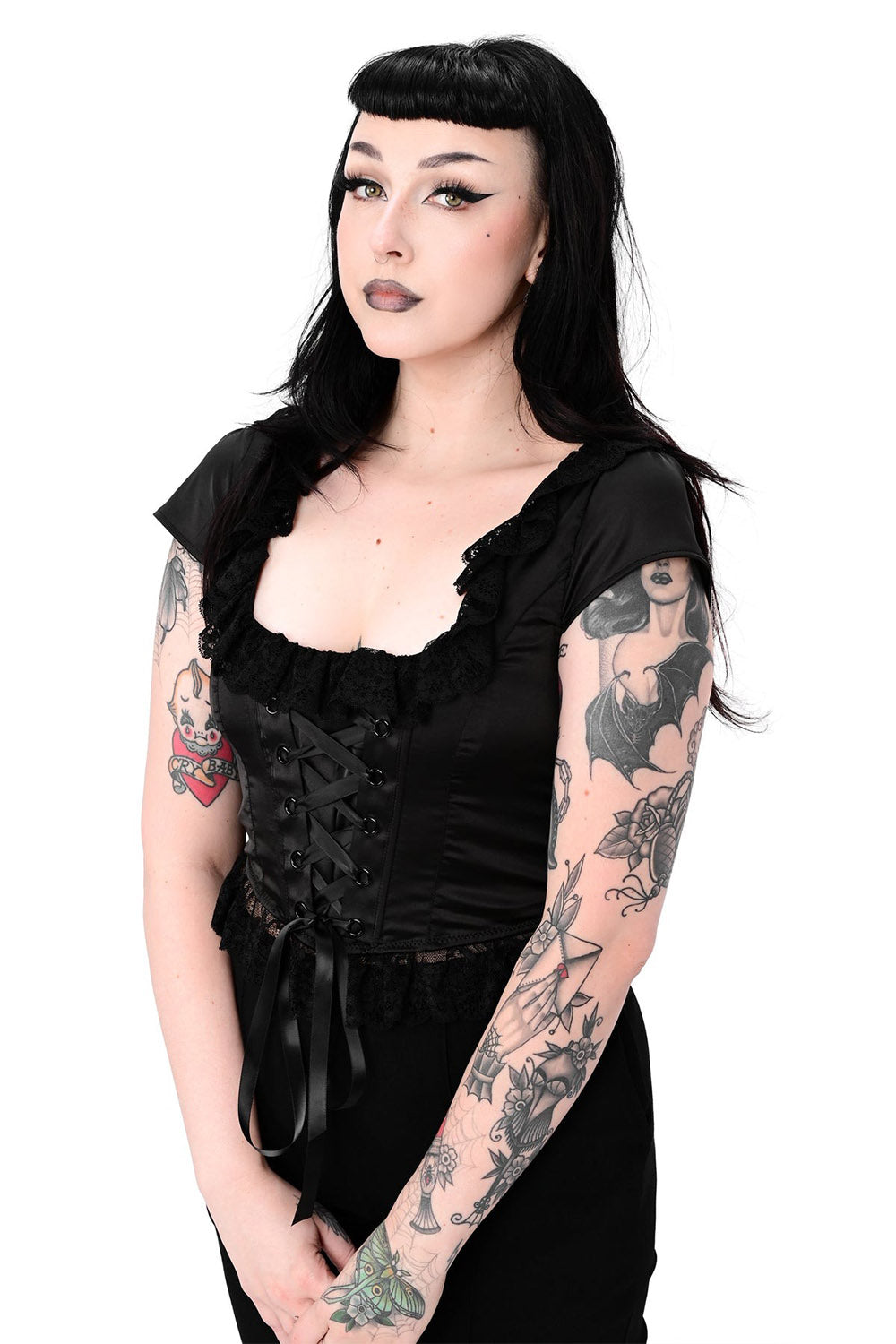 womens cropped satin corset top