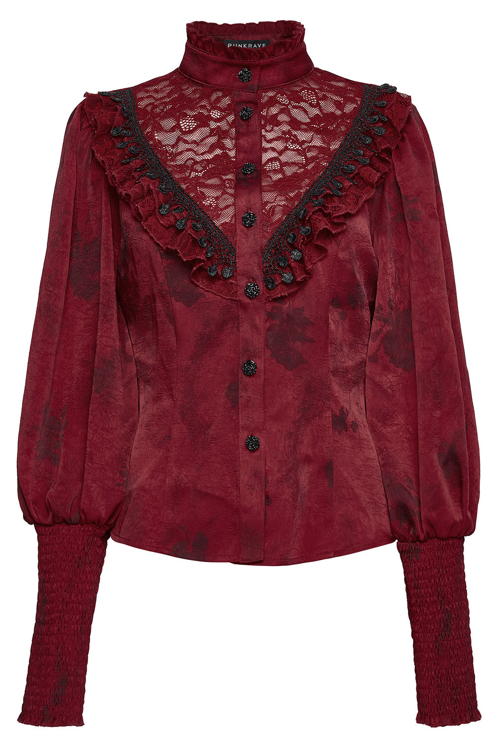 ruffled lace-up steampunk blouse