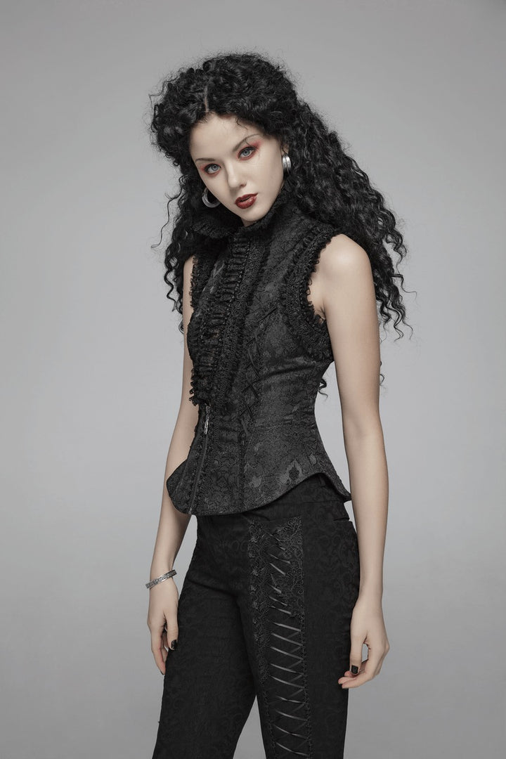 high collar lace vest by punk rave 