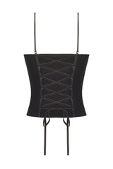 Merlot Lace-Up Corset Top