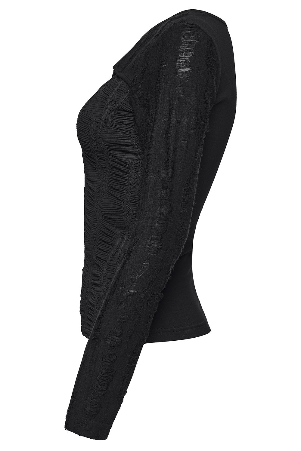 black grunge long sleeve gothic top