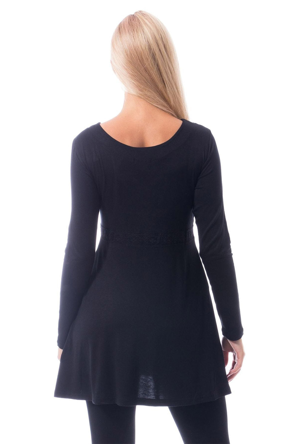 loose-fitting long gothic lone sleeve shirt with lace-up front 