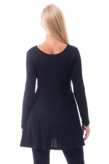 loose-fitting long gothic lone sleeve shirt with lace-up front 