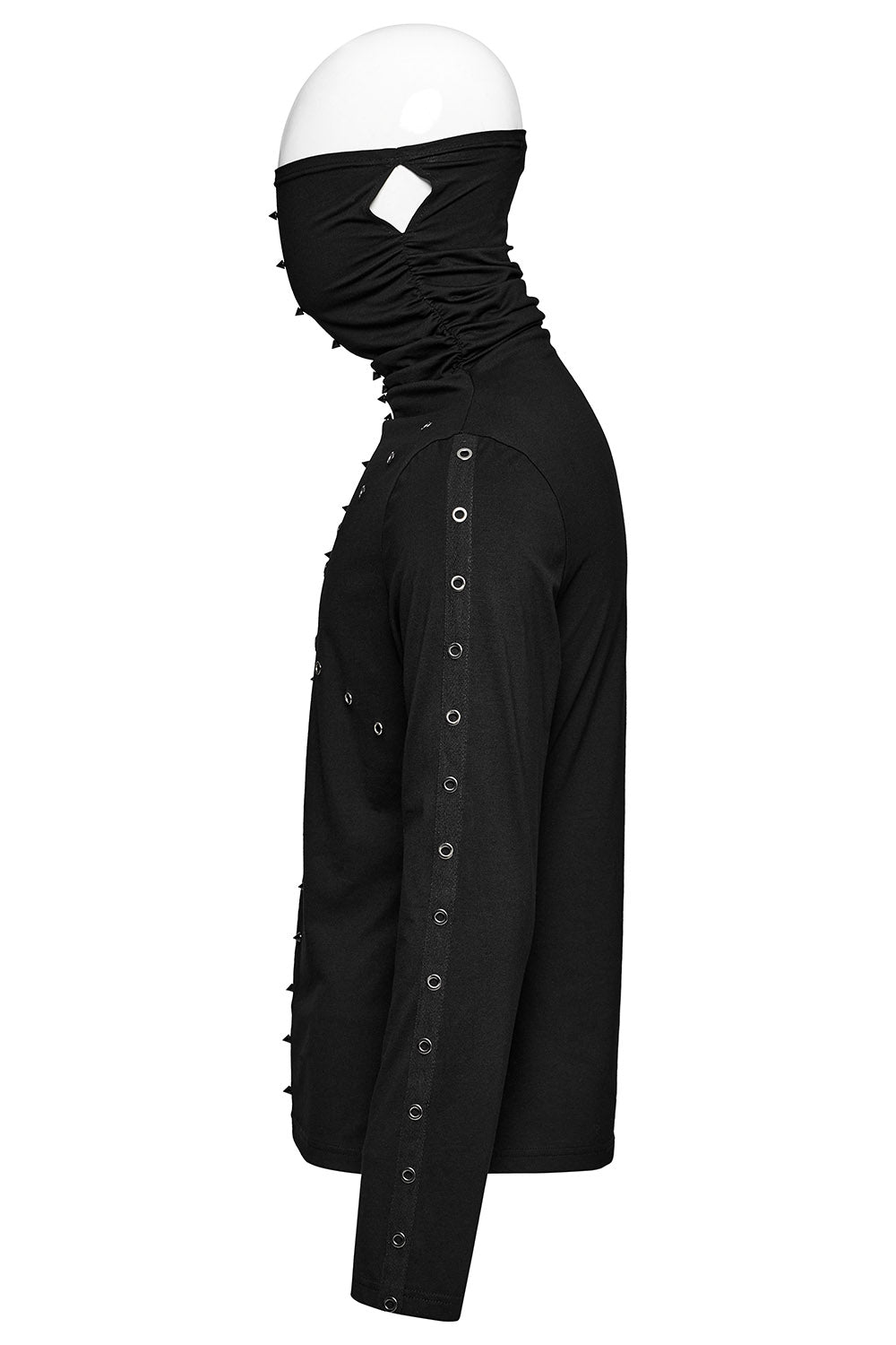 mens black gothic turtleneck top