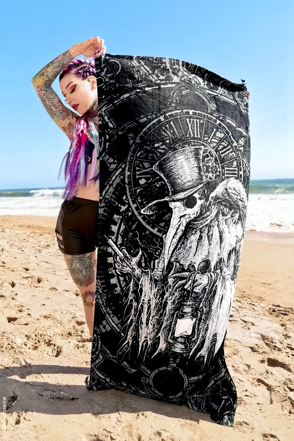 plague doctor beach towel by vampirefreaks