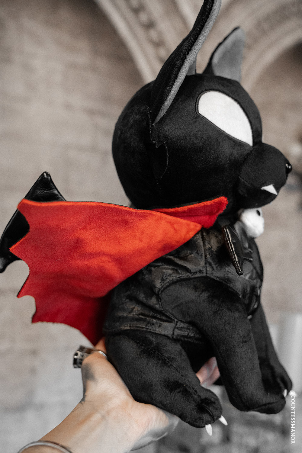 vampire cape black cat plush toy