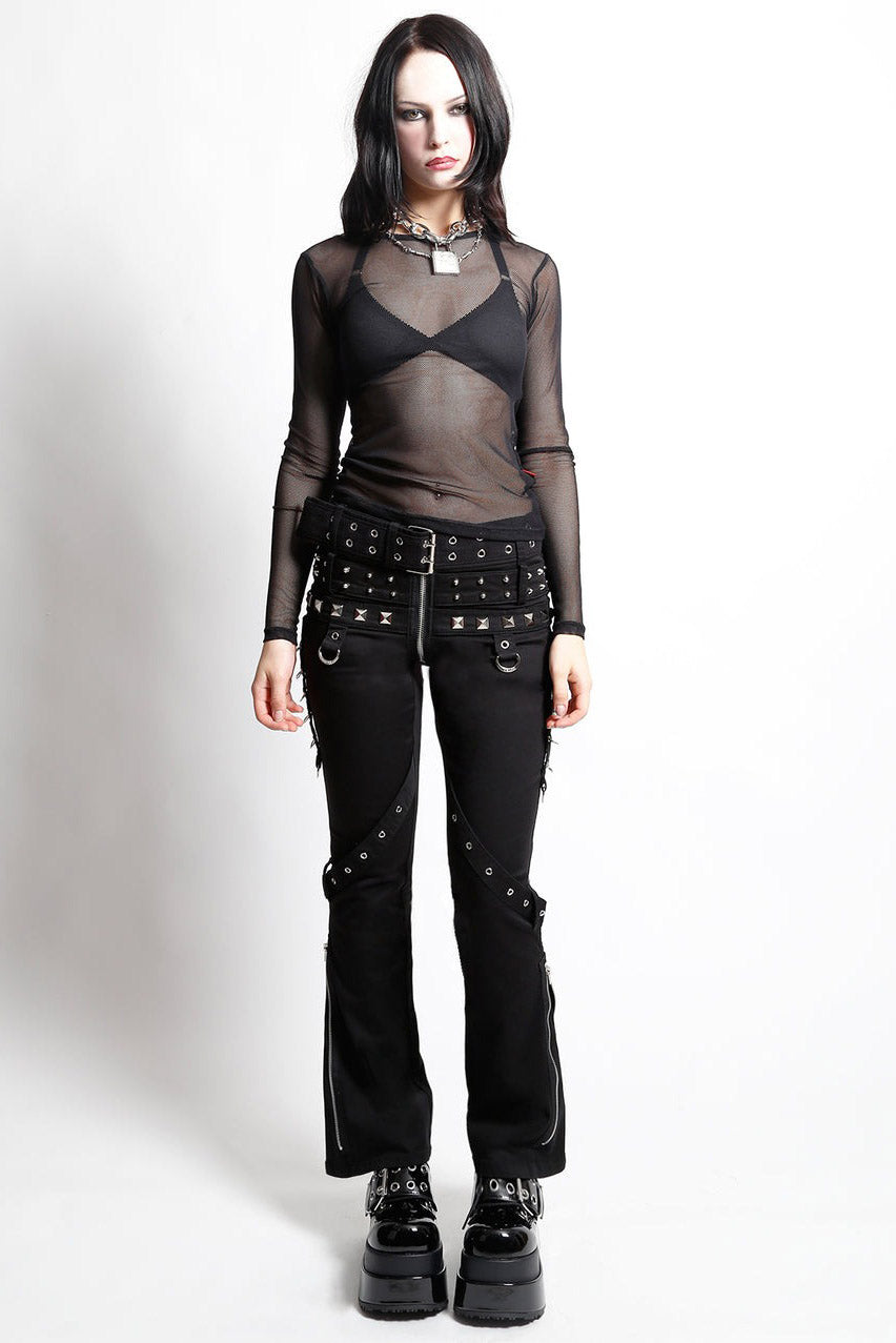 womens grunge goth black cotton pants