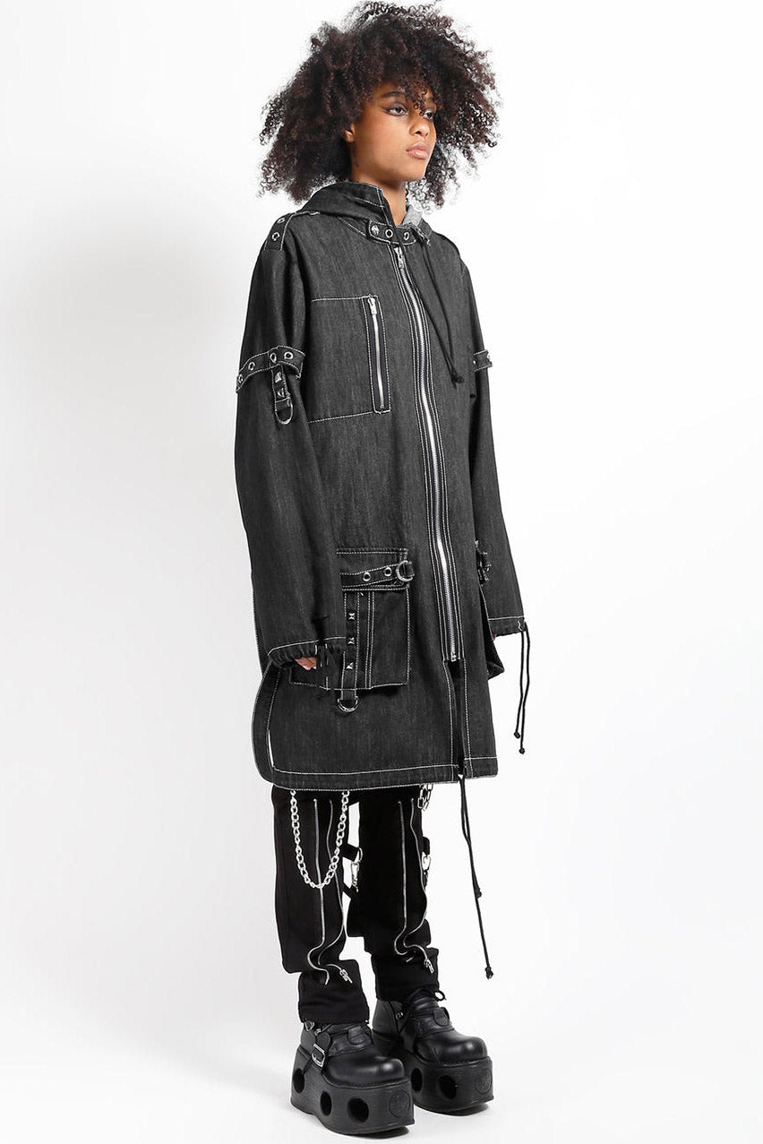 grunge trench coat with hood