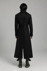 mens spiked punk long jacket