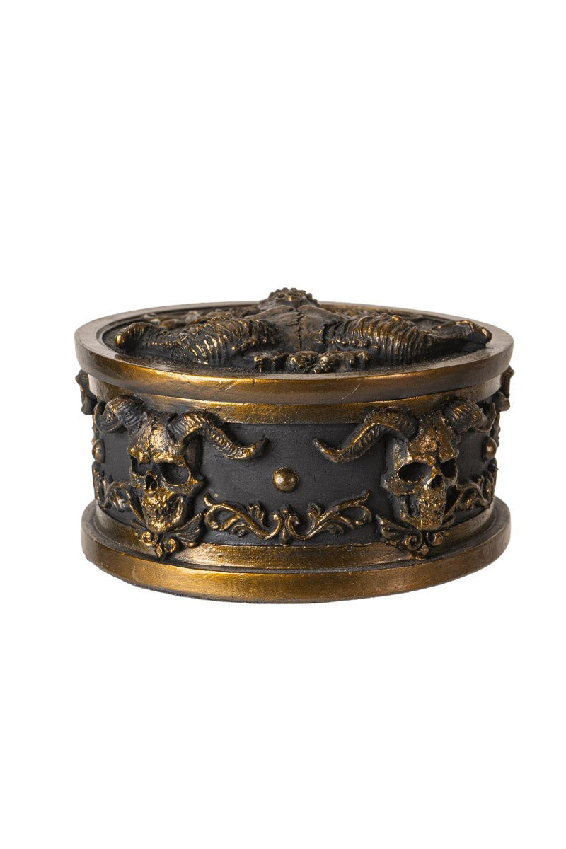ornate gothic bronze storage box 