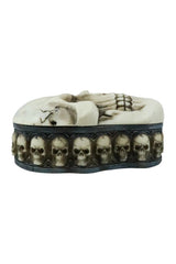 hand-painted human skull storage box
