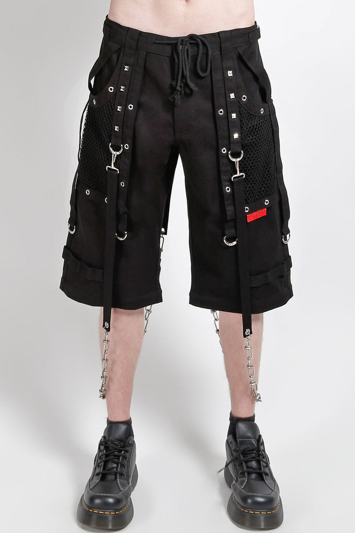 eyelet punk shorts for men