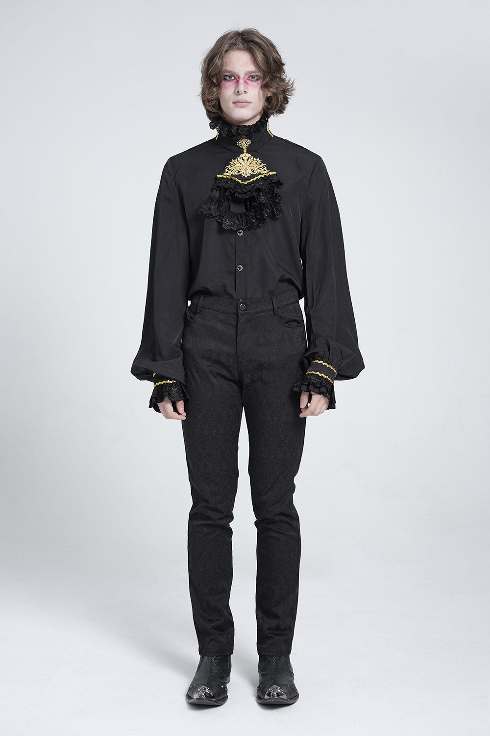 black punk straight leg pants