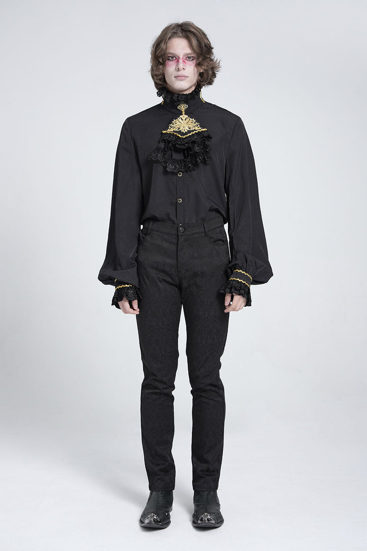 black punk straight leg pants