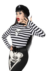 long long sleeve 60s mod style striped top 