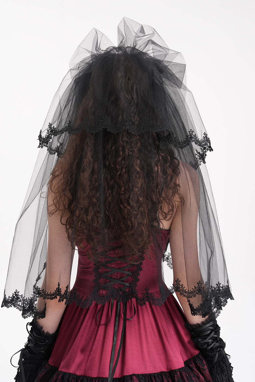 womens Victorian goth veil