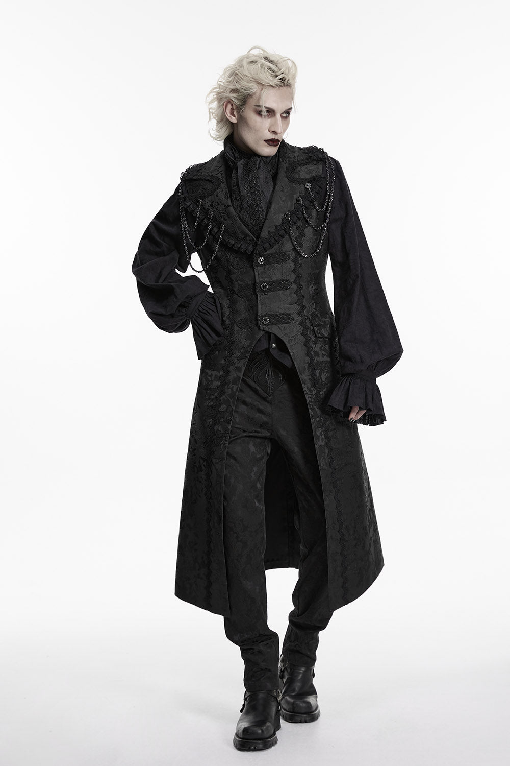 long damask sleeveless mens vampire jacket vest