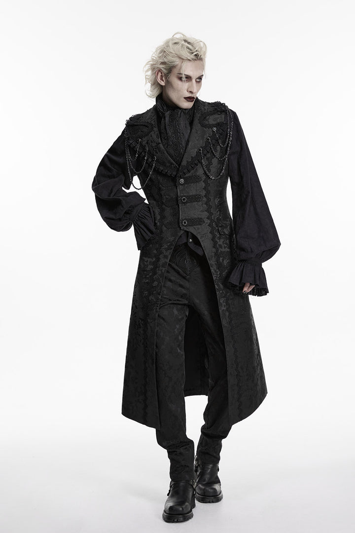 long damask sleeveless mens vampire jacket vest