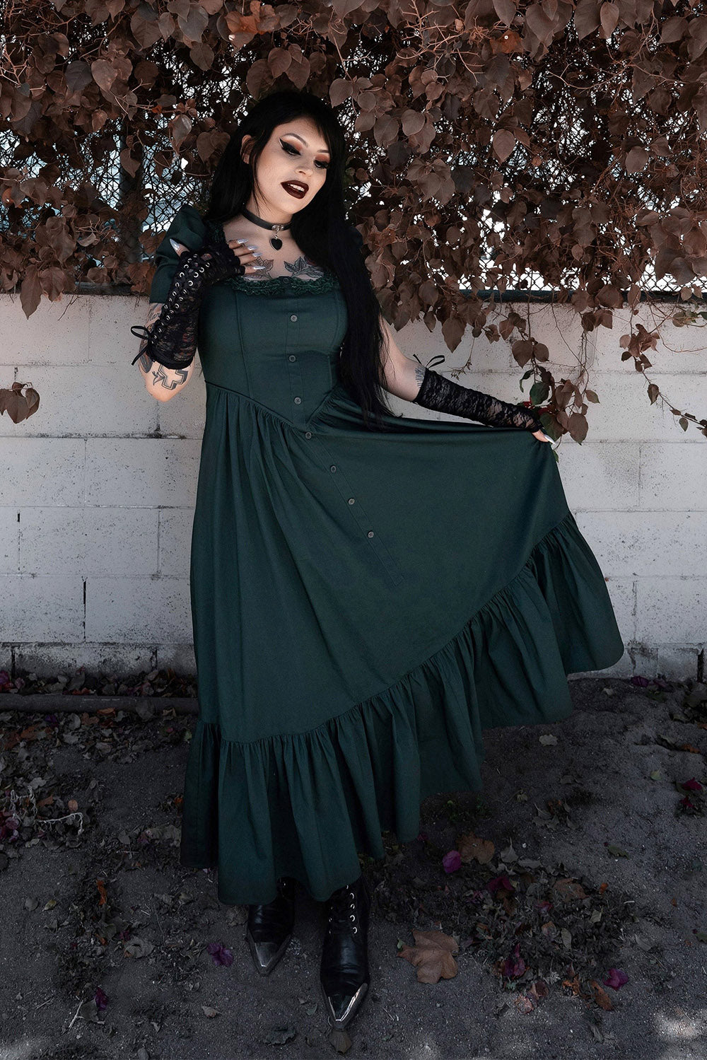 slim fit dress slacks Emeraude Dress 4XL — Goth Dresses — Lively Ghosts