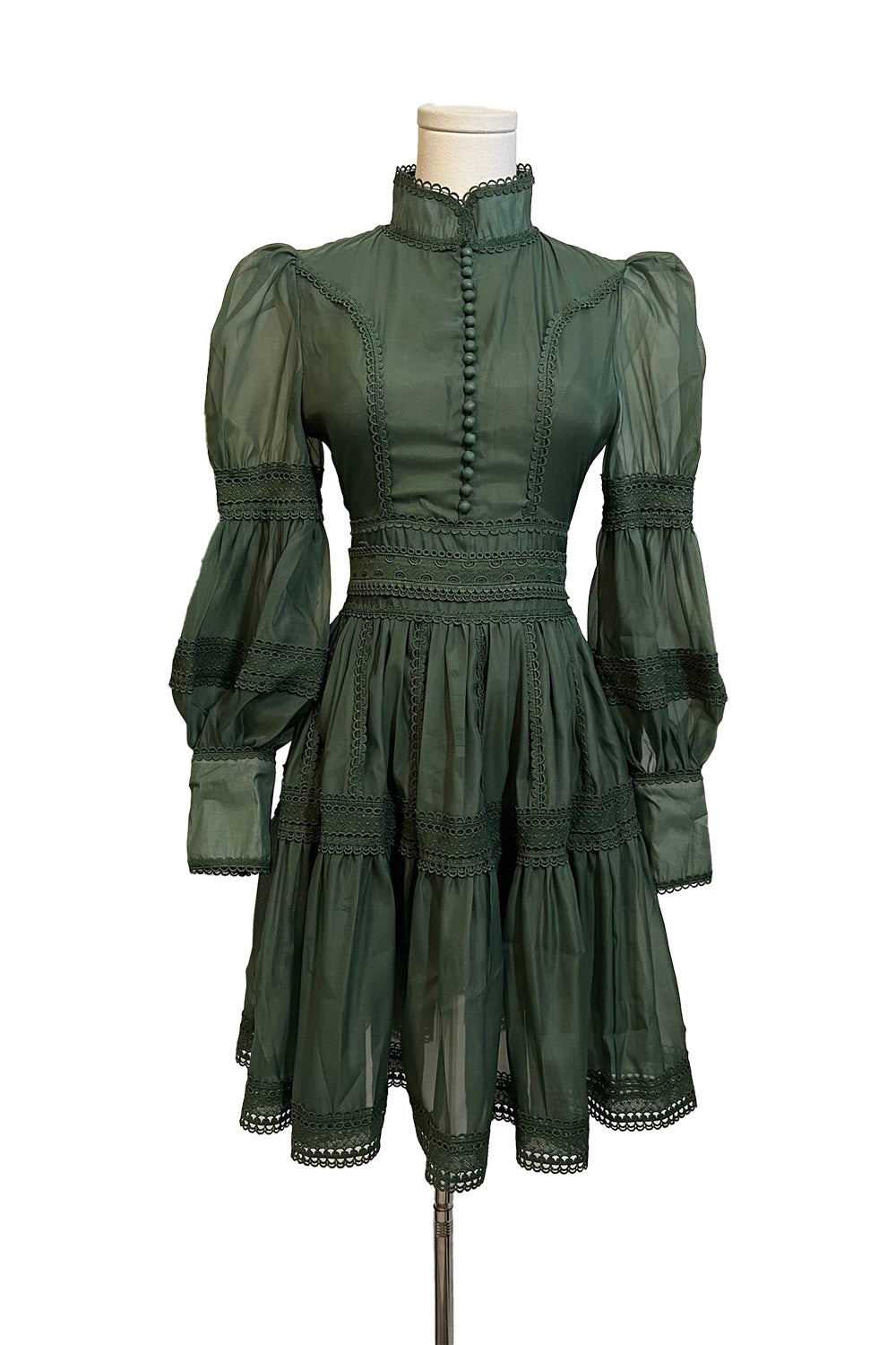 high waisted witchy green boho dress by witchwood bags