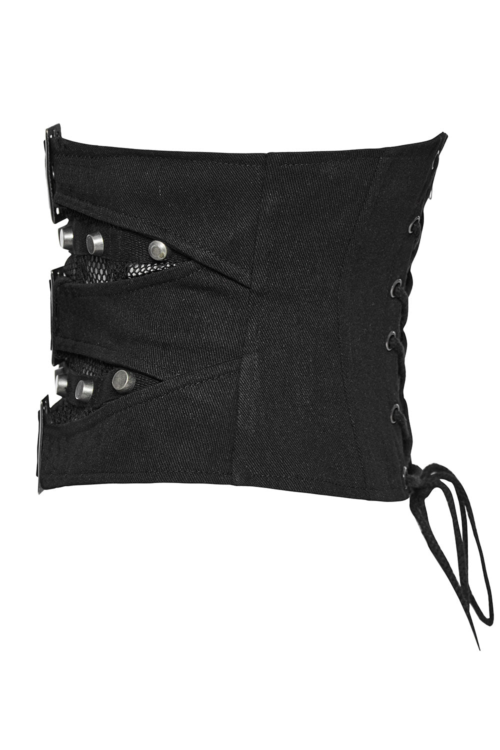 black punk lace-up corset belt