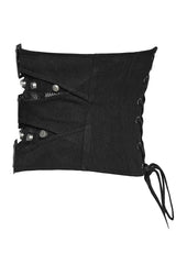 black punk lace-up corset belt