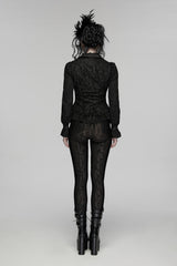 womens vampire goth romantic beaded vest with back lacing