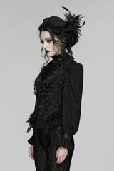 damask womens vampire goth romantic beaded vest
