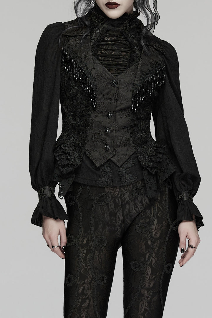 womens vampire goth romantic beaded vest